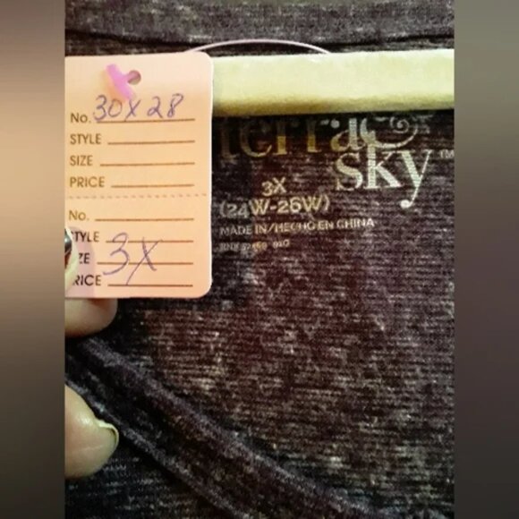 Terra & sky  purple heathered 3x short sleeve silver sparkle tee shirt - Picture 6 of 6